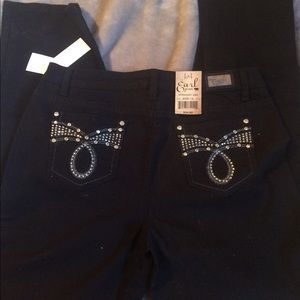 NWT. Black bling jeans. Size 12